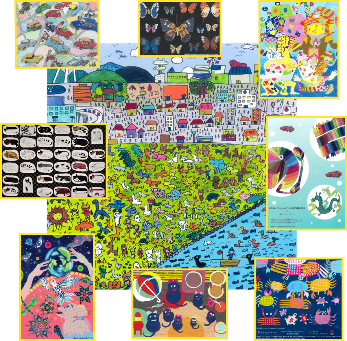 アティックアートプロジェクトの絵画作品