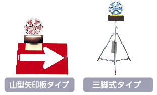 専用アタッチメントで様々な規制機材と組み合わせて使用